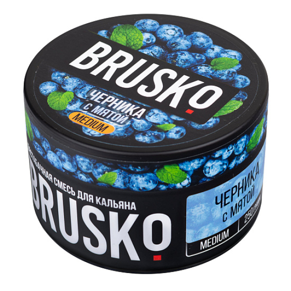 Смесь BRUSKO ЧЕРНИКА С МЯТОЙ (MEDIUM) 250 гр в Томске