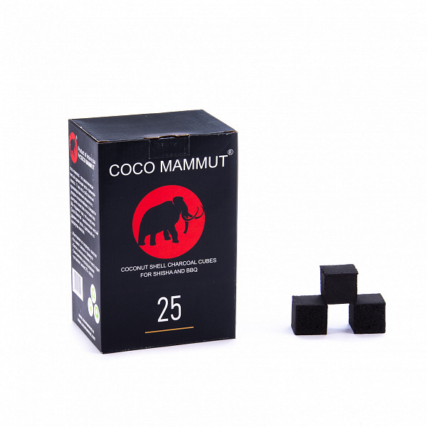 Уголь Cocomammut 25мм для кальяна - 1кг (72 шт) в Томске