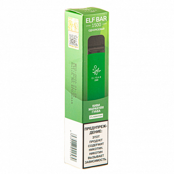 ELFBAR KIWI PASSION FRUIT GUAVA, 1500 тяг в Томске