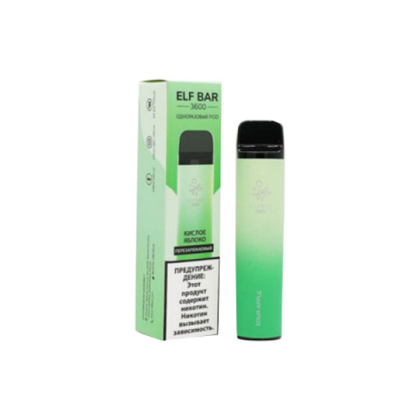 Elfbar (3600 (Кислое яблоко)), 3600 тяг в Томске