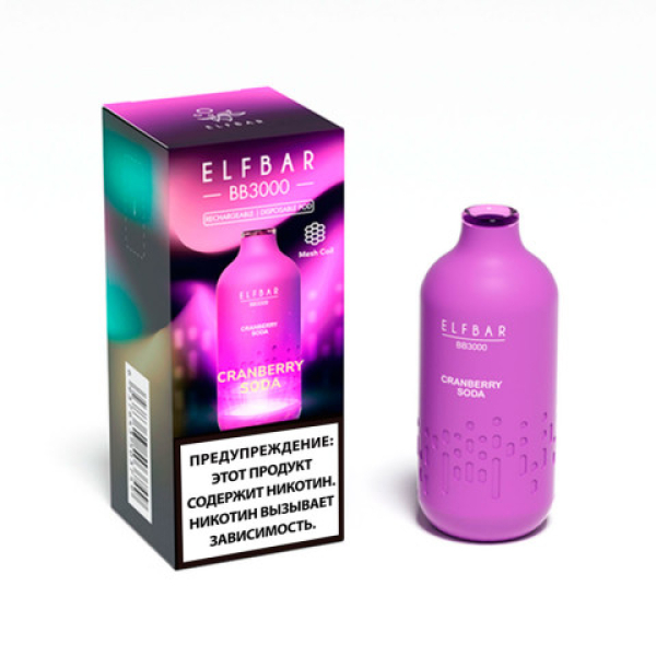 Elfbar BB3000 Клюквенная сода, 3000 тяг в Томске