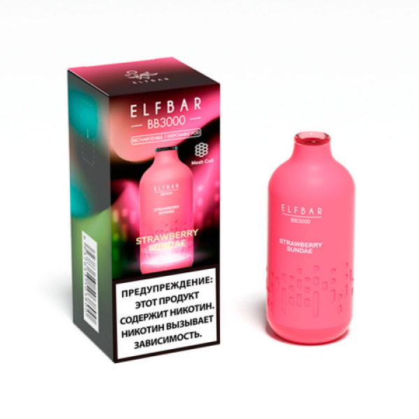 Elfbar BB3000 Мороженое с клубничным джемом, 3000 тяг в Томске