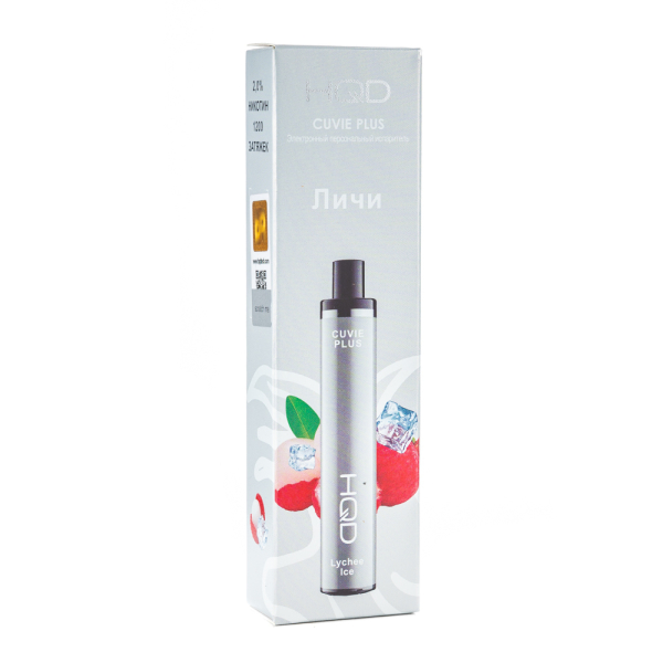 Одноразовая электронная сигарета HQD Cuvie Plus Lychee Ice (Личи Лёд) 1200 затяжек в Томске
