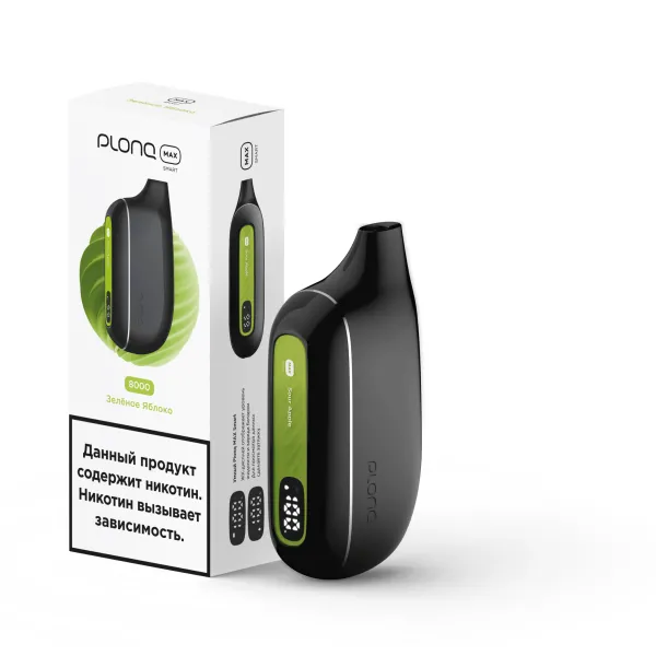 Plonq Max Smart Зеленое Яблоко (8000 Затяжек) 20 Мг в Томске