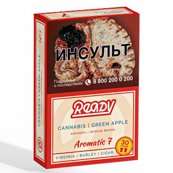 Табак READY №7 CANNABIS GREEN APPLE (Травяной Зелёное яблоко) 30 гр в Томске