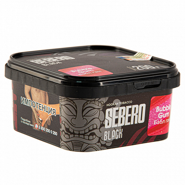Табак SEBERO BLACK BUBBLE GUM 200 гр в Томске