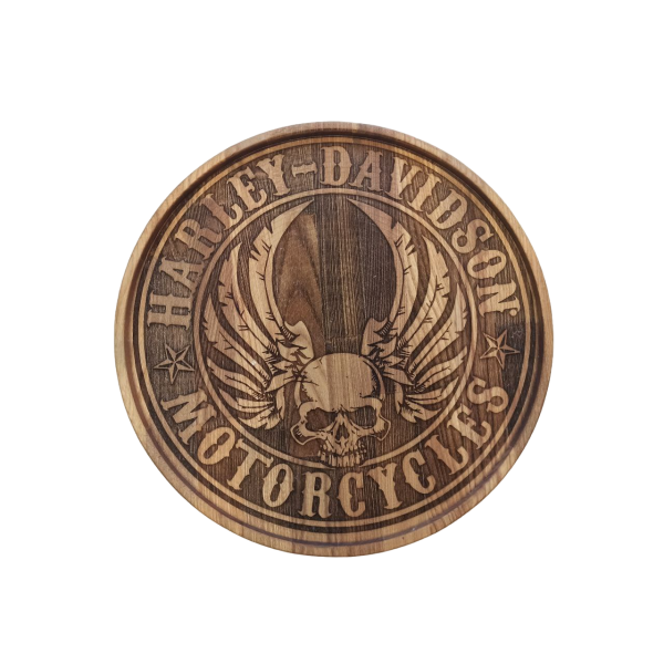 ХукаСтол Поднос Harley Davidson (Коричневый, Бук) для кальяна в Томске
