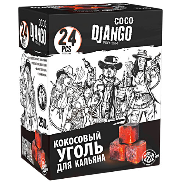 Уголь Coco Django для кальяна 24 шт в Томске