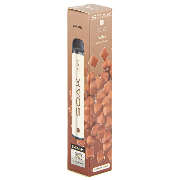 SOAK X ZERO Toffee 1500 затяжек (без никотина) в Томске