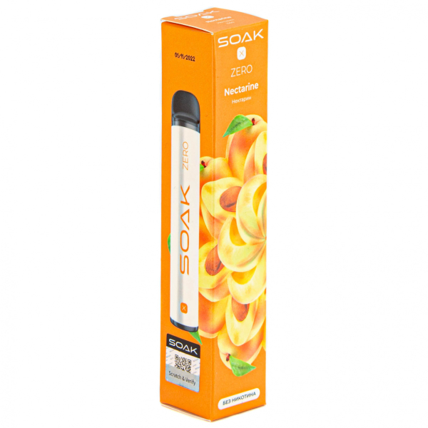 SOAK X ZERO Nectarine 1500 затяжек (без никотина) в Томске