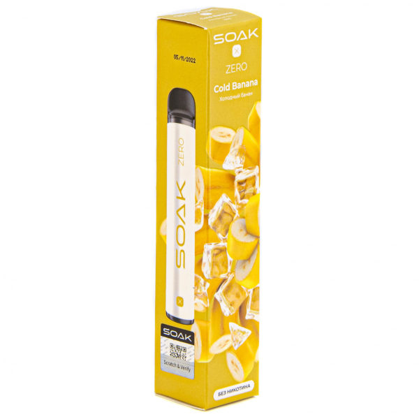 SOAK X ZERO Cold banana 1500 затяжек (без никотина) в Томске
