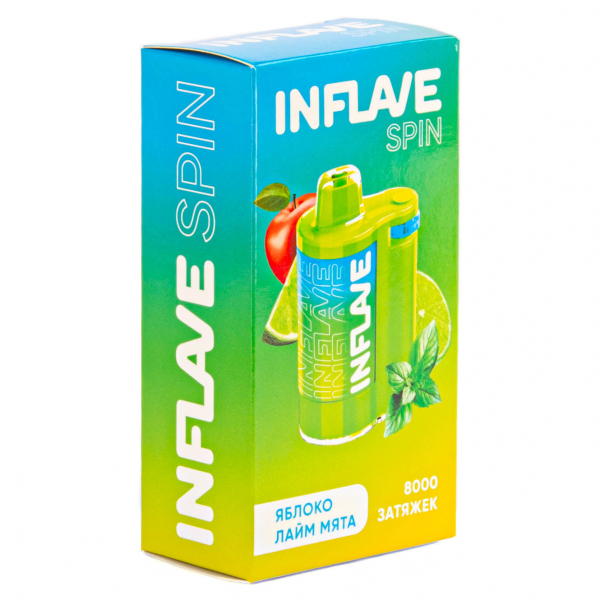 INFLAVE SPIN Яблоко лайм мята (8000 затяжек) в Томске