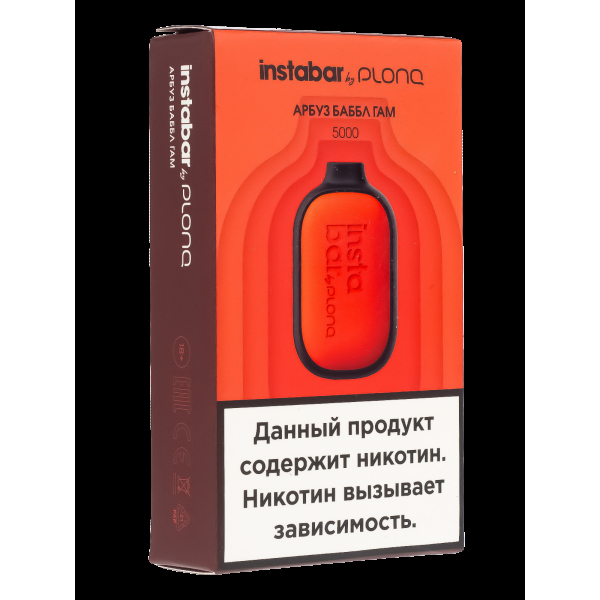Plonq Instabar Арбуз Баббл Гам (5000 Затяжек) 20 Мг в Томске