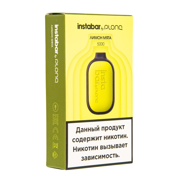 Plonq Instabar Лимон Мята (5000 Затяжек) 20 Мг в Томске