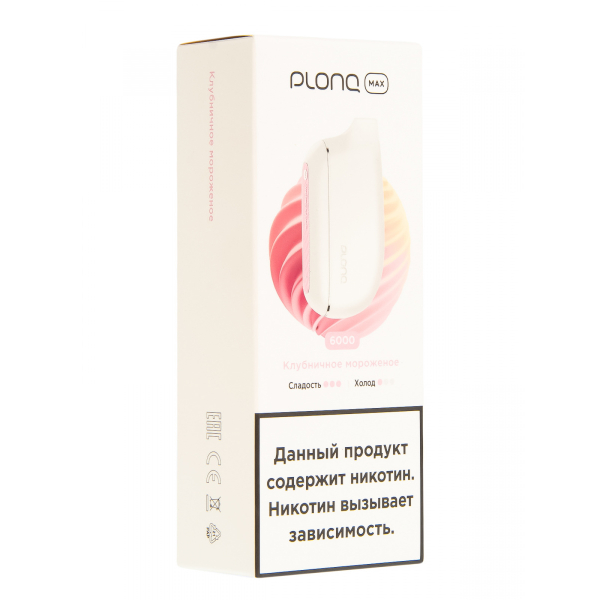 Plonq Max Клубничное Мороженое (6000 Затяжек) 20 Мг в Томске