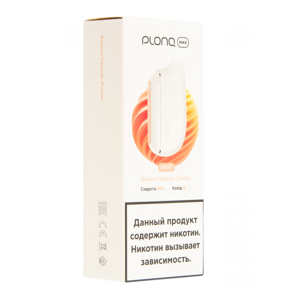 Plonq Max Вишня Персик Лимон (6000 Затяжек) 20 Мг в Томске