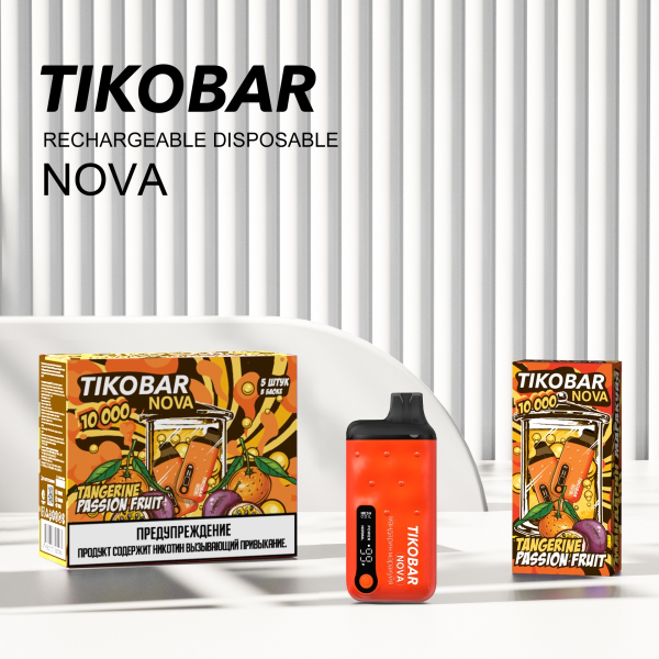 Электронка Tikobar Nova Мандарин Маракуйя 10000 Затяжек в Томске