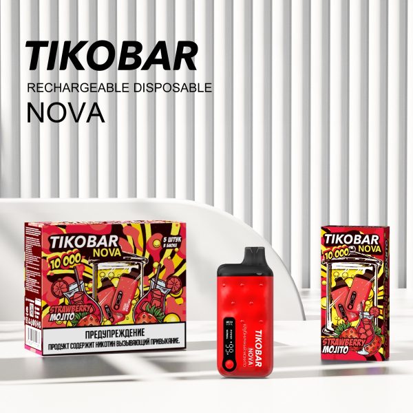 Электронка Tikobar Nova Клубничный Мохито 10000 Затяжек в Томске