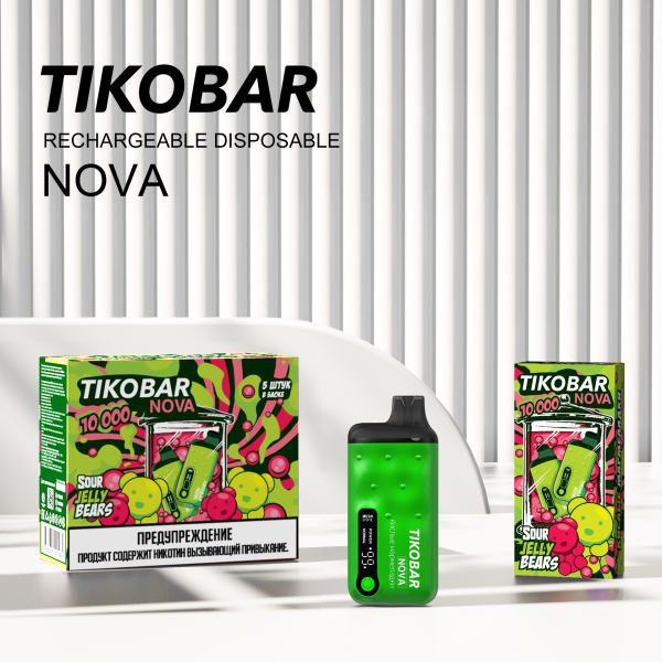 Электронка Tikobar Nova Кислые Мармеладки 10000 Затяжек в Томске
