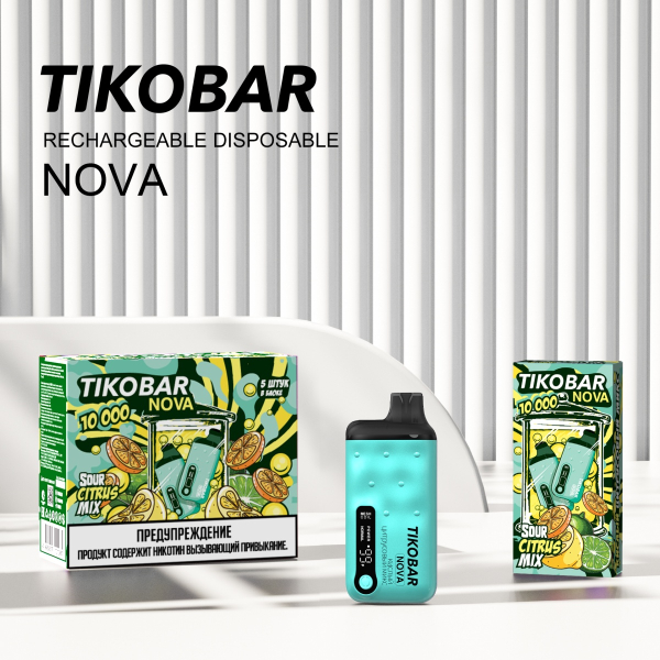 Электронка Tikobar Nova Кислый Цитрусовый Микс 10000 Затяжек в Томске