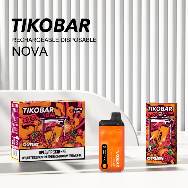 Электронка Tikobar Nova Персик Малина 10000 Затяжек в Томске