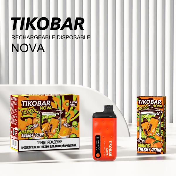 Электронка Tikobar Nova Манго Энергетик 10000 Затяжек в Томске