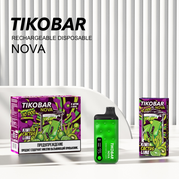 Электронка Tikobar Nova Киви Кактус Лайм 10000 Затяжек в Томске