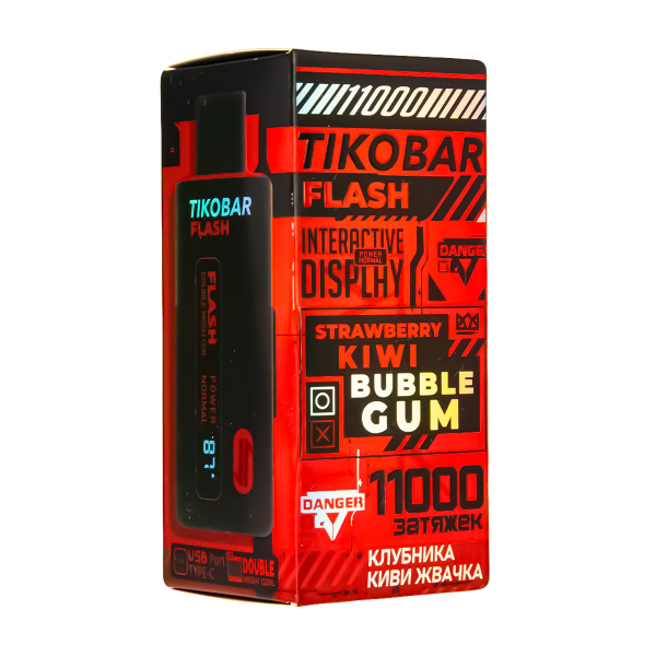 Электронка Tikobar Flash Клубника Киви Жвачка 11000 Затяжек в Томске