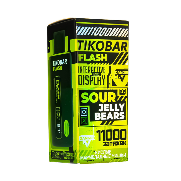 Электронка Tikobar Flash Кислые Мармеладные Мишки 11000 Затяжек в Томске