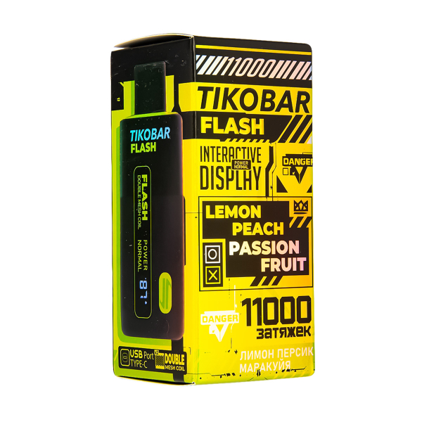 Электронка Tikobar Flash Лимон Персик Маракуйя 11000 Затяжек в Томске