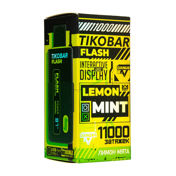 Электронка Tikobar Flash Лимон Мята 11000 Затяжек в Томске