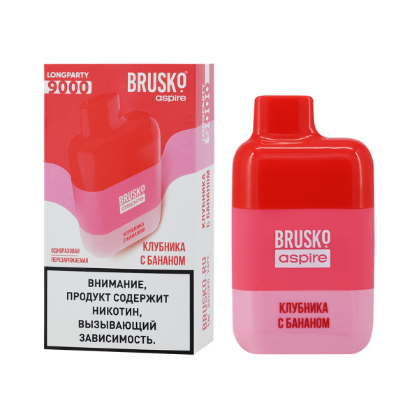 Электронка Brusko Longparty Клубника И Банан (9000 Затяжек) в Томске