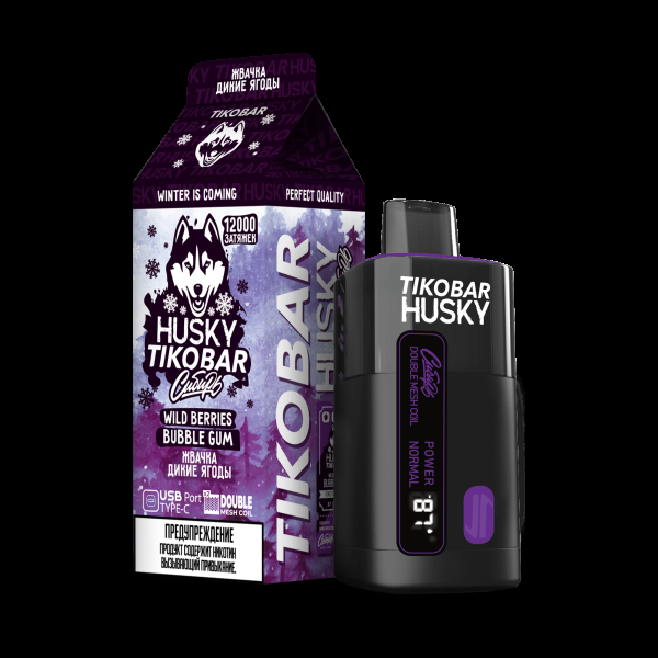 Электронка Tikobar Husky Сибирь Жвачка Дикие Ягоды 12000 Затяжек в Томске