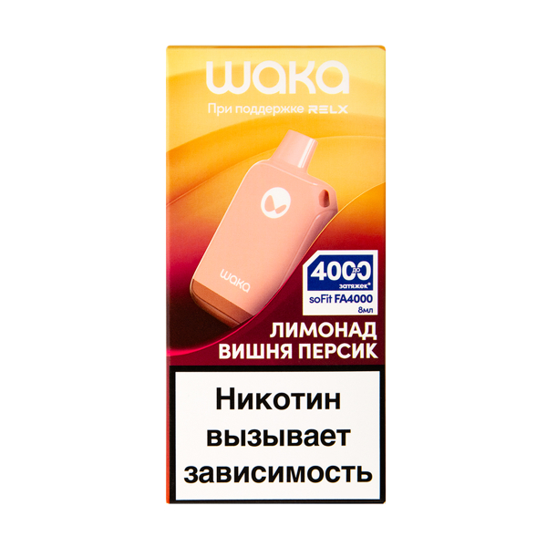 Электронка Waka Лимонад Вишня Персик (4000 Затяжек) в Томске