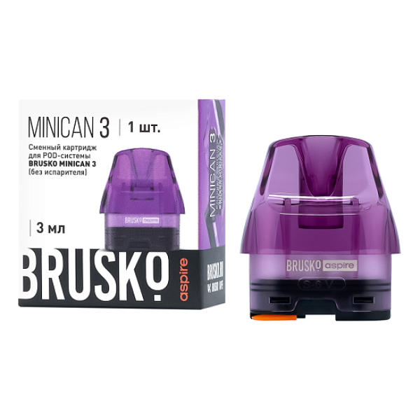 Сменный Картридж Brusko Minican 3, (Фиолетовый), 3 Мл, Упак. 1 Шт в Томске