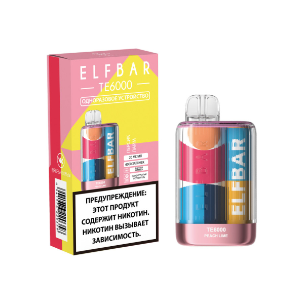 ЭСДН ELF BAR Te Персик Лайм 6000 затяжек в Томске