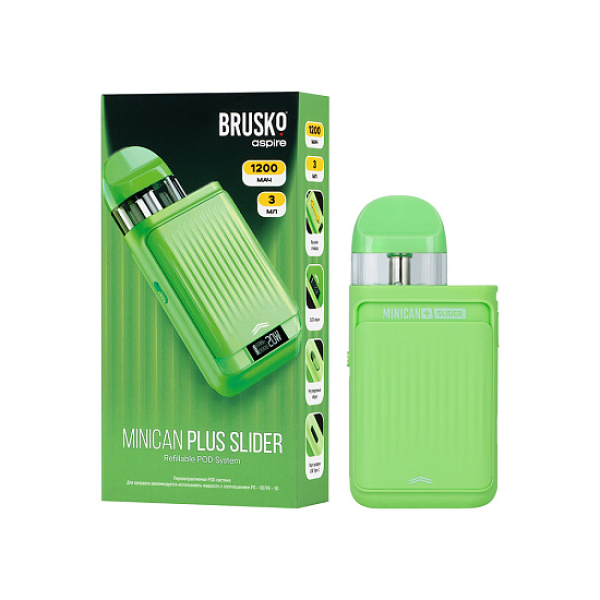 POD-система Brusko Minican Plus Slider Зелёный в Томске