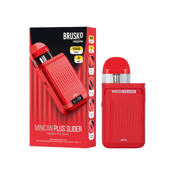 POD-система Brusko Minican Plus Slider Красный в Томске