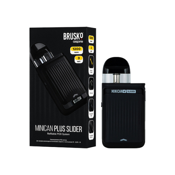 POD-система Brusko Minican Plus Slider Чёрный в Томске