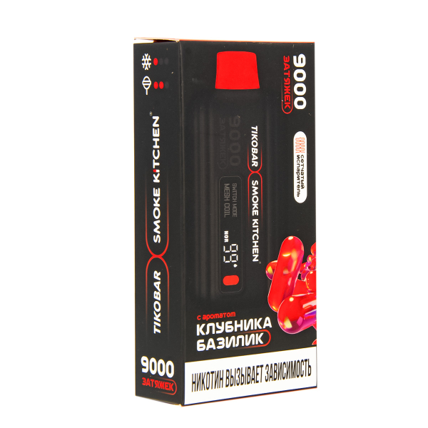 Электронка Tikobar X Smoke Kitchen Solo Клубника Базилик 9000 тяг в Томске