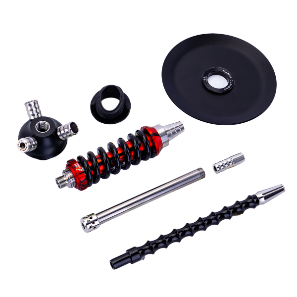 Кальян Mamay Customs Coilover Micro Чёрно Красный Сплеш в Томске