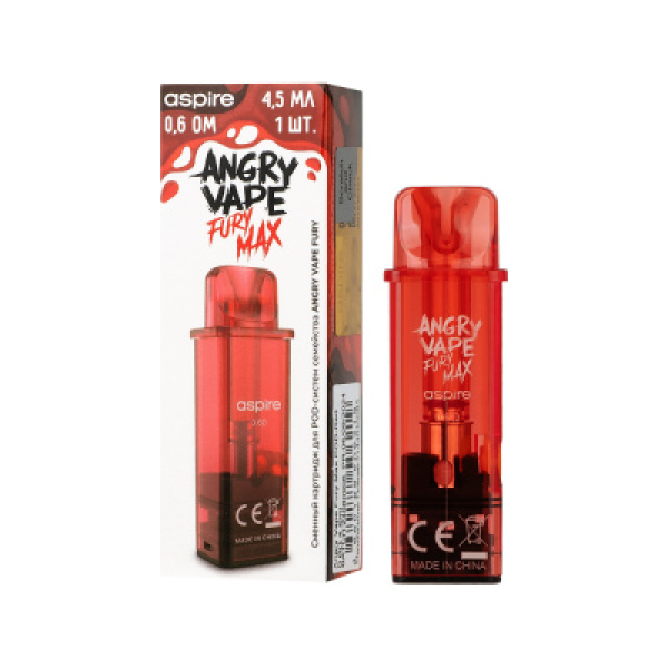 Картридж Angry Vape Fury Max Красный 45 мл 0.6 Ом ( 1 шт.) в Томске