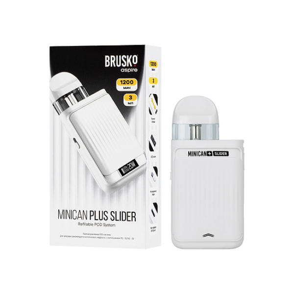 POD-система Brusko Minican      Plus Slider Белый в Томске