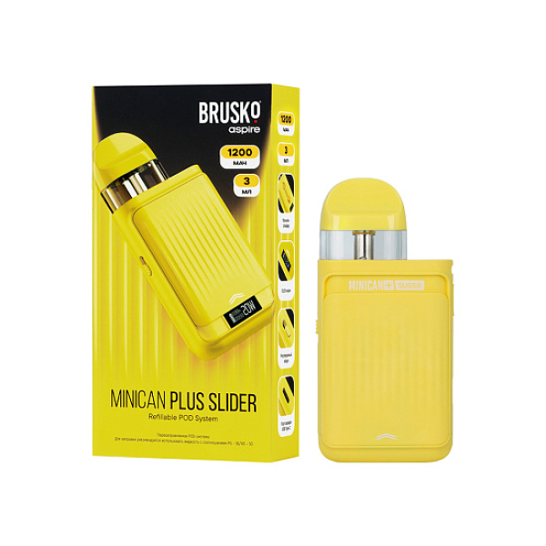 POD-система Brusko Minican      Plus Slider Жёлтый в Томске