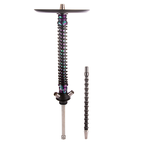 Кальян Mamay Customs Coilover Большой  Пурпурный/бирюзовый Сплеш Чёрный в Томске