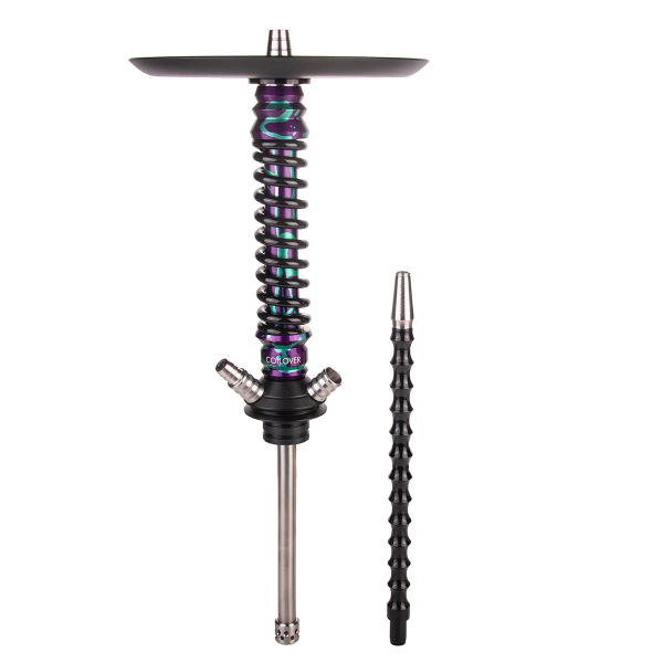 Кальян Mamay Customs Coilover Mini  Фиолетово Бирюзовый Сплеш Чёрный в Томске